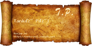 Tankó Pál névjegykártya